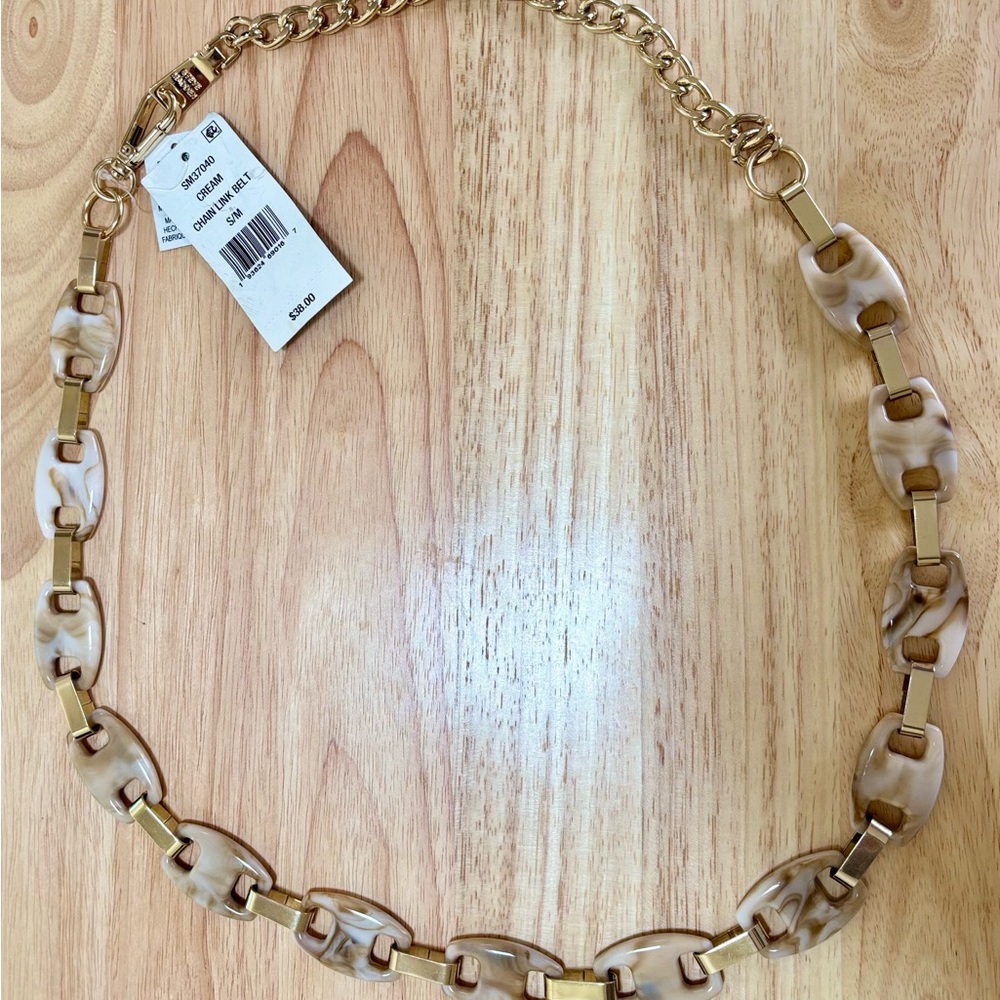 Steve Madden Chain Link Belt – Cream & Gold (NWT)